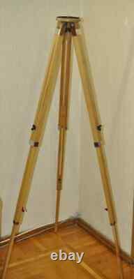 Vintage Soviet Wooden Sliding Tripod Telescopic for Large Format Camera