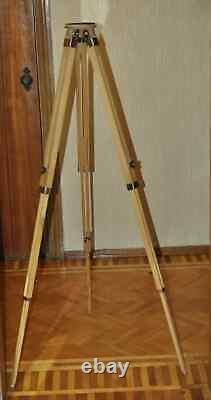 Vintage Soviet Wooden Sliding Tripod Telescopic for Large Format Camera