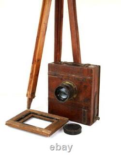 Vintage Soviet camera FKD 13 x 18 Industar 4 1 4,5 F = 21 cm + tripod Wooden