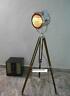 Vintage Spotlight Floor Lamp With Brown Wooden Tripod Stand Floor Spot Light