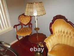 Vintage Stiffel Solid Brass Floor Lamp And wood Table combo