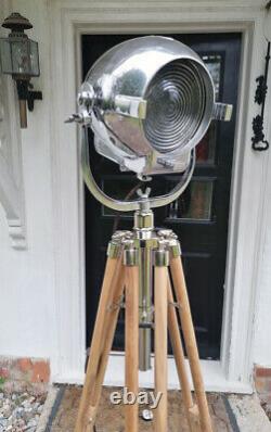 Vintage Strand Electric Patt 123 Theatre Stage Film Floor Light Lamp Teak Tripod