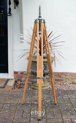 Vintage Strand Patt 23 Theatre Light Lamp Stage Lantern On New Teak Tripod Stand