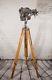 Vintage Strand Polished Stage Light Patt 23 Theatre Lamp With Wooden Tripod