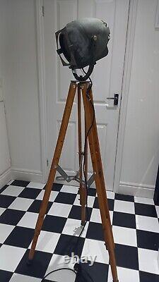 Vintage Strand Theatre Lamp & Wooden Tripod