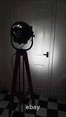 Vintage Strand Theatre Lamp & Wooden Tripod