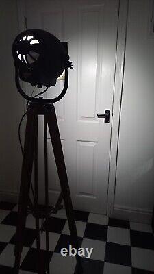 Vintage Strand Theatre Lamp & Wooden Tripod