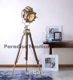 Vintage Style Brown Finish Wooden Tripod For Home Decor