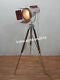 Vintage Style Retro Floor Lamp Tripod Stand Nautical Leather Spot Search Light