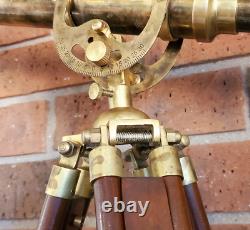 Vintage-Style Telescope Antique Brass With Wooden Tripod Stand Gift Item