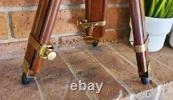 Vintage-Style Telescope Antique Brass With Wooden Tripod Stand Gift Item