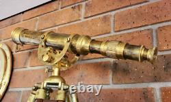 Vintage-Style Telescope Antique Brass With Wooden Tripod Stand Gift Item