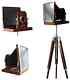 Vintage Style Wooden Camera On Tripod Antique Collectible Floor Home Décor Prop