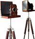 Vintage Style Wooden Camera On Tripod Antique Collectible Floor Home Décor Prop