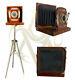 Vintage Style Wooden Camera On Tripod Antique Collectible Table Top Home Décor