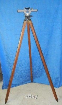 Vintage Surveyor Transit Sears Simpson with wooden tripod base and case