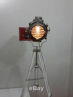 Vintage THEATER Search light Spot Lights Floor Lamp wooden tripod Retro Gift