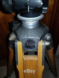 Vintage TRB Theodore R Bromwell wooden tripod wood