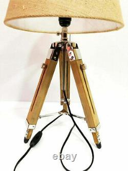 Vintage Table Lamp Desk Lamp Wooden Tripod Stand Without shade for home replica