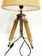 Vintage Table Lamp Desk Lamp Wooden Tripod Stand Without Shade For Home Replica