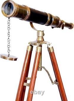 Vintage Telescope Arc Design Adjustable Scope Nautical Floor Standing Antique