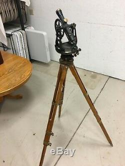 Vintage The A. Lietz Co. Surveying Transit Level with Wooden Case, tripod, manual