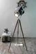 Vintage Theater Spot Light With Solid Wooden Tripod Floor Lamp Vintage/retro