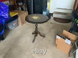 Vintage Tilt Flip Top Dodecahedron wooden Accent Side end tripod Table