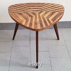 Vintage Tripod Coffee Table 1950s Marquetry Rockabilly
