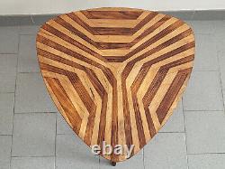 Vintage Tripod Coffee Table 1950s Marquetry Rockabilly