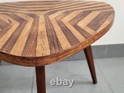 Vintage Tripod Coffee Table 1950s Marquetry Rockabilly