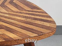 Vintage Tripod Coffee Table 1950s Marquetry Rockabilly