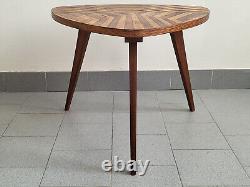 Vintage Tripod Coffee Table 1950s Marquetry Rockabilly