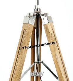 Vintage Tripod Floor Lamp Natural Teak Wooden Tripod Stand Home Decor