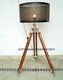 Vintage Tripod Floor Lamp Shade Wooden Chrome Tripod Stand With Shade Lamp Style
