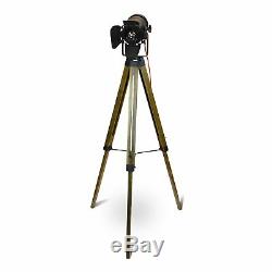 Vintage Tripod Floor Lamp, Stylish Industrial Design Torchiere, with wooden LED