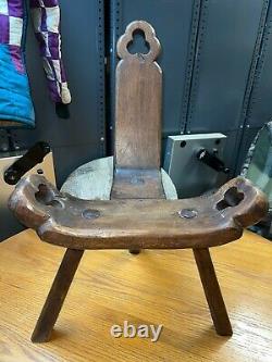 Vintage Tripod Legs Wood Birthing Petite Side Chair