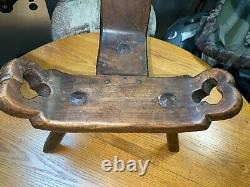 Vintage Tripod Legs Wood Birthing Petite Side Chair