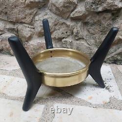 Vintage Tripod Sculptured Wood Modern Planter Table mcm design adrian pearsall