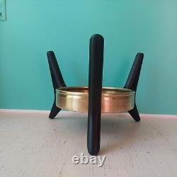 Vintage Tripod Sculptured Wood Modern Planter Table mcm design adrian pearsall