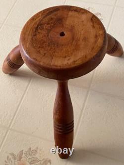 Vintage Tripod Wooden Child's Stool 6.75 w x 7.5 h