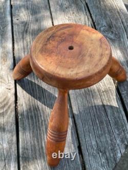 Vintage Tripod Wooden Child's Stool 6.75 w x 7.5 h