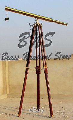 Vintage Victorian Brass Tripod Spyglass Telescope Antique Nautical Marine Scope