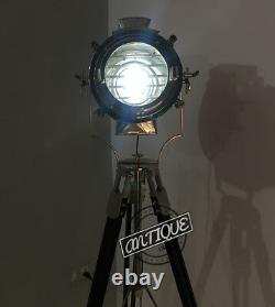 Vintage Vintage Studio Led Floor Light on Tripod Lamp Searchlight Boat Sign