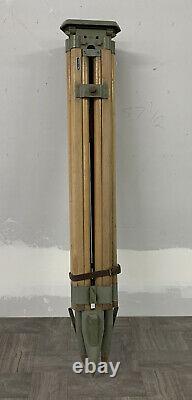 Vintage WOOD TRIPOD rustic decor transit light stand survey industrial wooden