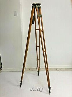 Vintage WOOD TRIPOD rustic decor transit light stand survey industrial wooden UK