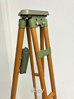 Vintage WOOD TRIPOD rustic decor transit light stand survey industrial wooden UK