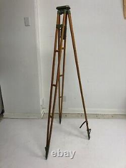 Vintage WOOD TRIPOD rustic decor transit light stand survey industrial wooden UK