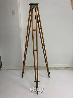 Vintage WOOD TRIPOD rustic decor transit light stand survey industrial wooden UK