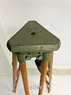 Vintage WOOD TRIPOD rustic decor transit light stand survey industrial wooden UK